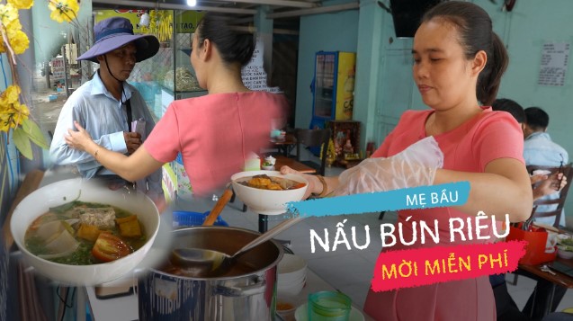 Quán bún riêu đặc biệt của mẹ bầu Sài Gòn