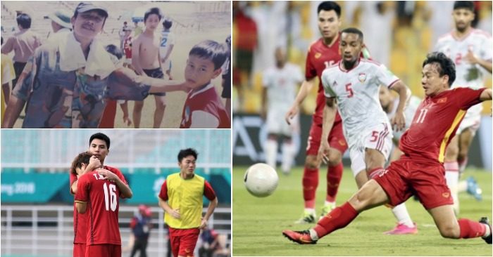 Minh Vương cùng bố khi dự thi vào HAGL; Với Đức Huy khi lên tuyển; Bàn thắng đầu tiên cho đội tuyển quốc gia