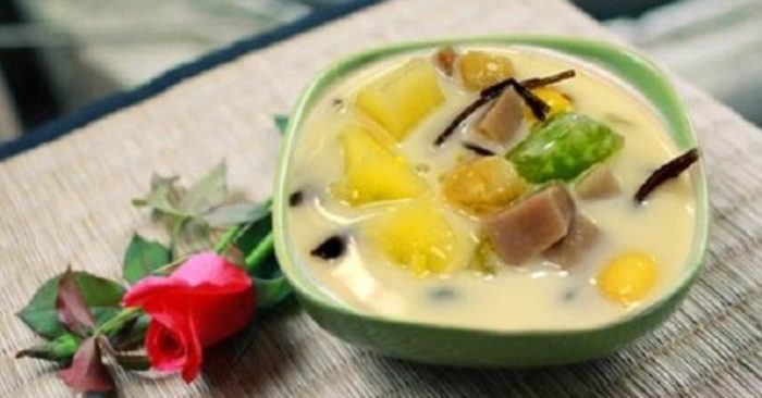 cách nấu chè bà ba, là gì, lái thiêu, bao nhiêu calo, bánh lọt, bột năng, video, làm, miền tây.