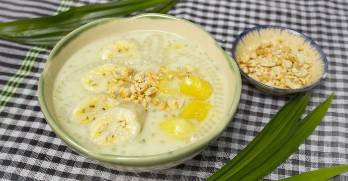 công thức làm nấu chè chuối chưng ngon ngọt béo thơm, chưng, Cách nấu chè chuối khoai lang.